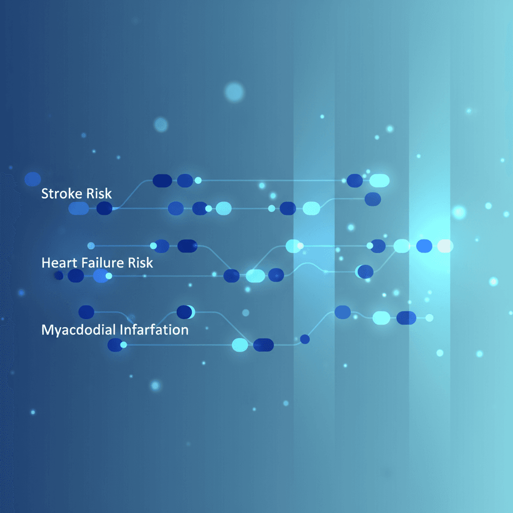 세 약물 계열의 주요 심혈관 결과를 비교한 막대그래프 또는 포레스트 플롯