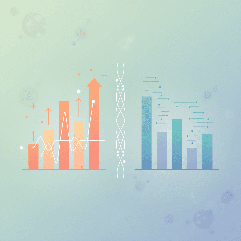 산업계 후원 연구와 독립 연구의 콜라겐 효과 크기 비교를 보여주는 막대그래프, 독립 연구 결과가 0에 가깝거나 무효임을 표시