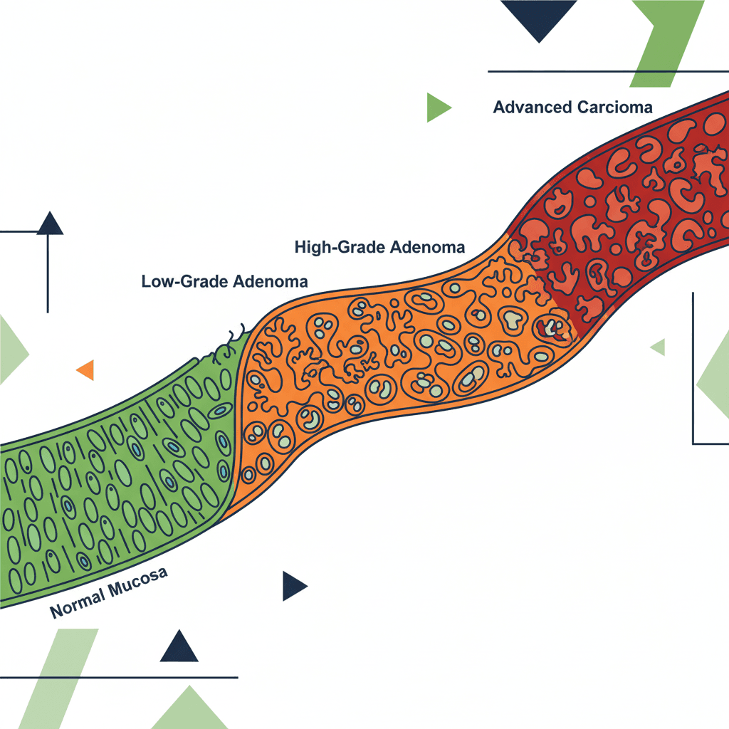 선종-암 연속체 단계별 진행 과정 도식
