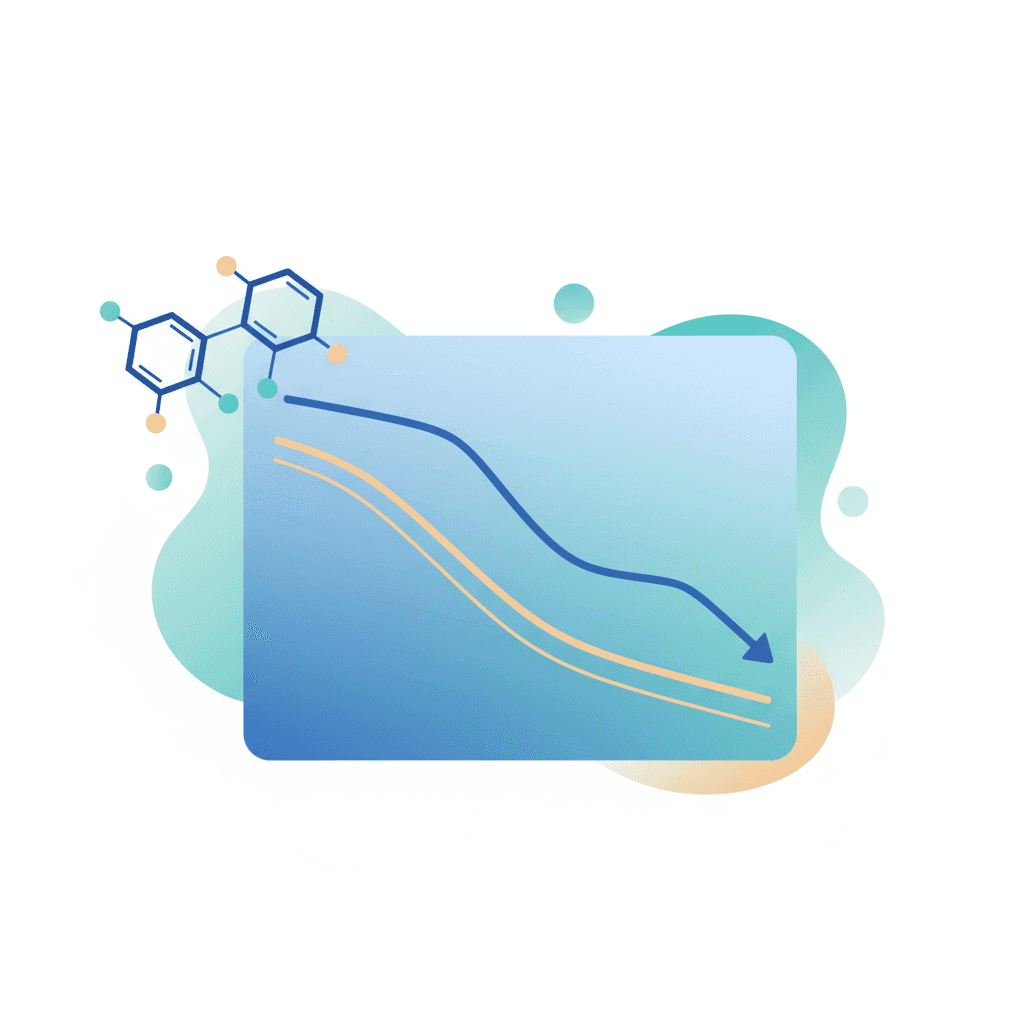 메트포르민 복용 기간에 따른 혈청 비타민 B12 수치 변화 그래프