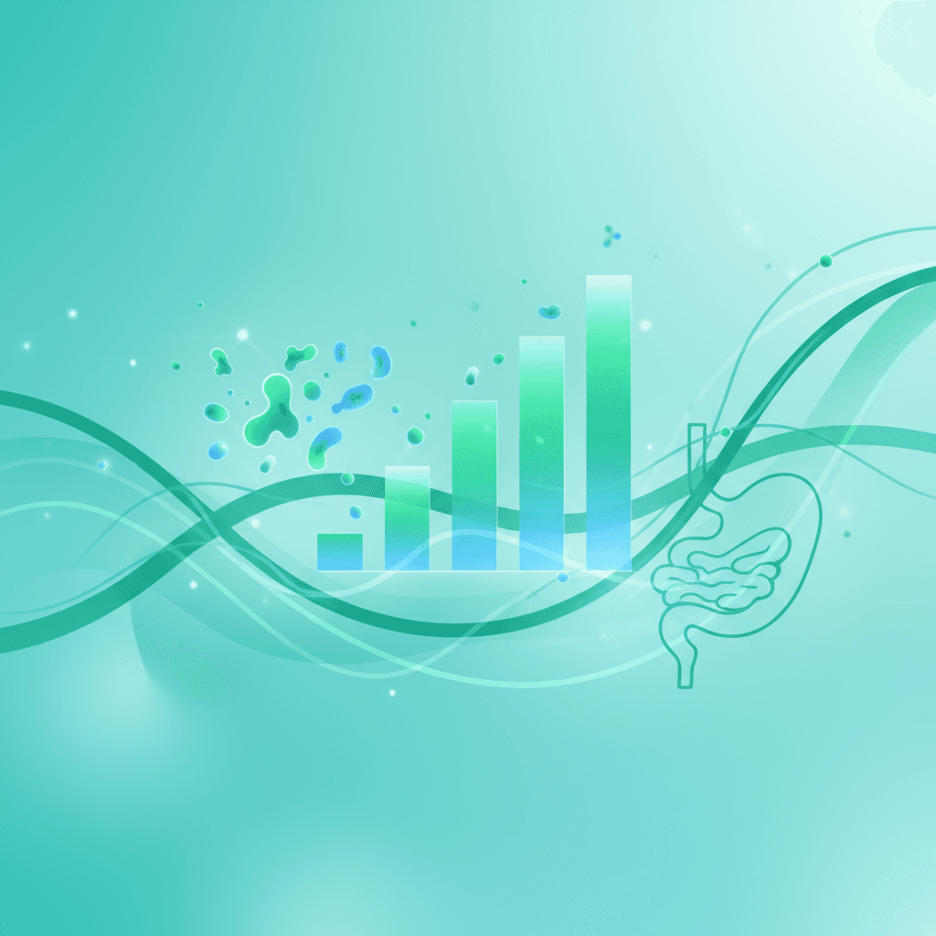 임상 시험 데이터를 시각화한 인포그래픽. 에메랄드-청록 팔레트, 막대 그래프 형식