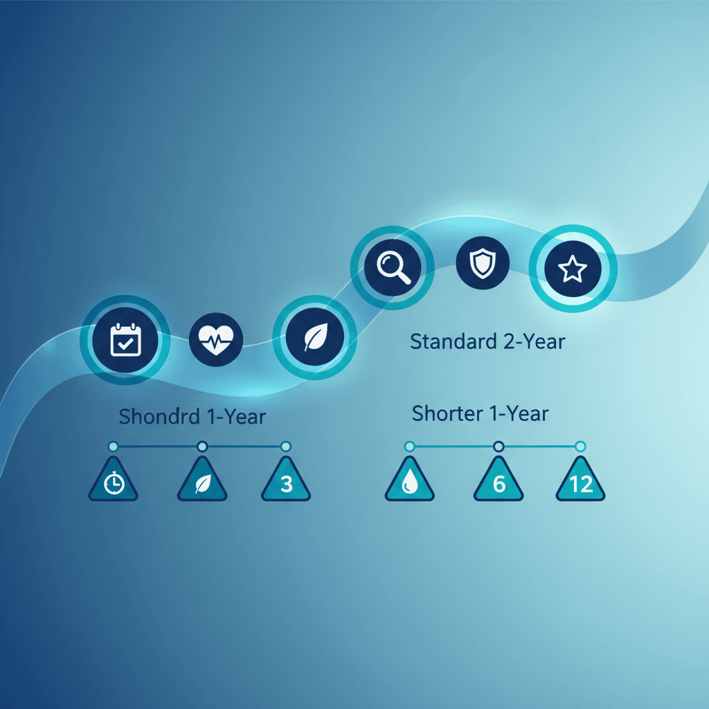 연령과 위험도별 위암 검진 일정을 보여주는 의학적 타임라인 인포그래픽