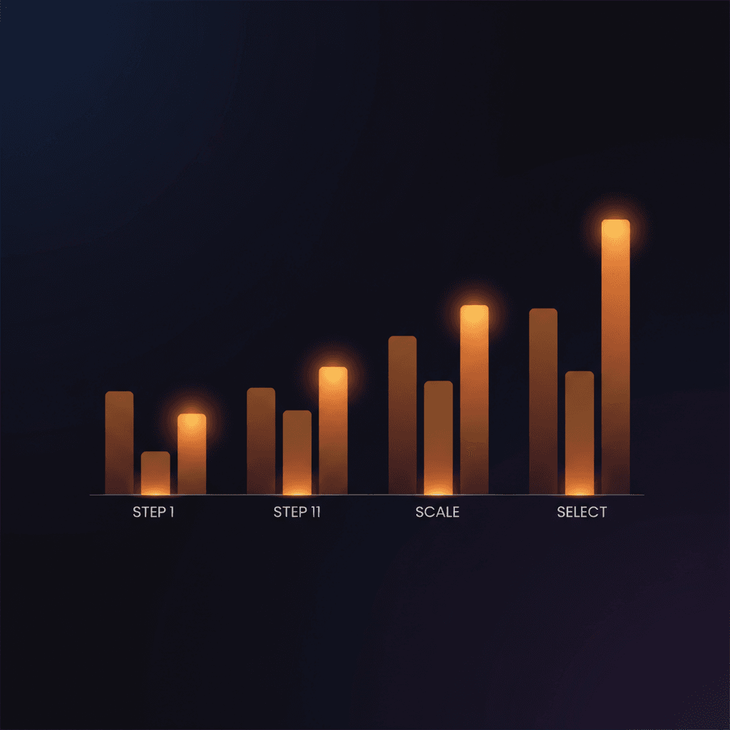 STEP 1, STEP 11, SCALE, SELECT 임상시험별 체중 감량 비율 및 달성률을 비교한 데이터 시각화 일러스트