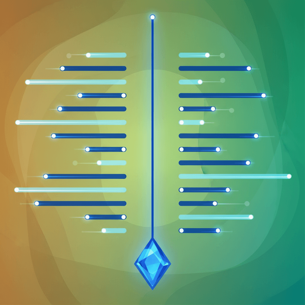 Abstract data visualization showing forest plot concept for glutathione RCT meta-analysis, clinical blue tones, no real patient imagery, no text