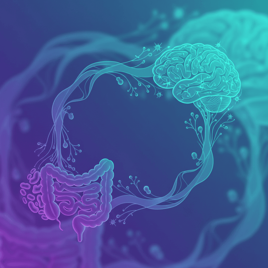 장-뇌 축 상호작용 다이어그램