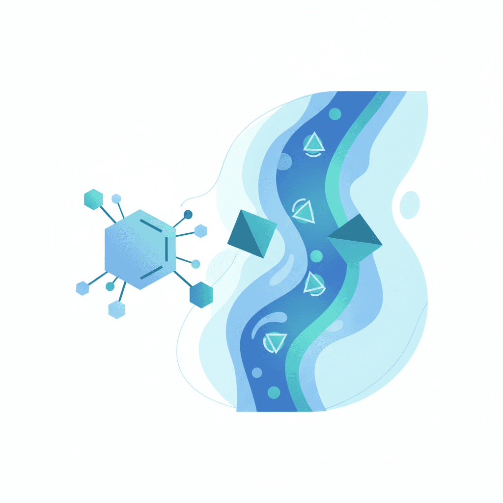 비타민 B12 흡수 경로와 메트포르민의 억제 기전을 나타낸 소화계 해부도 일러스트