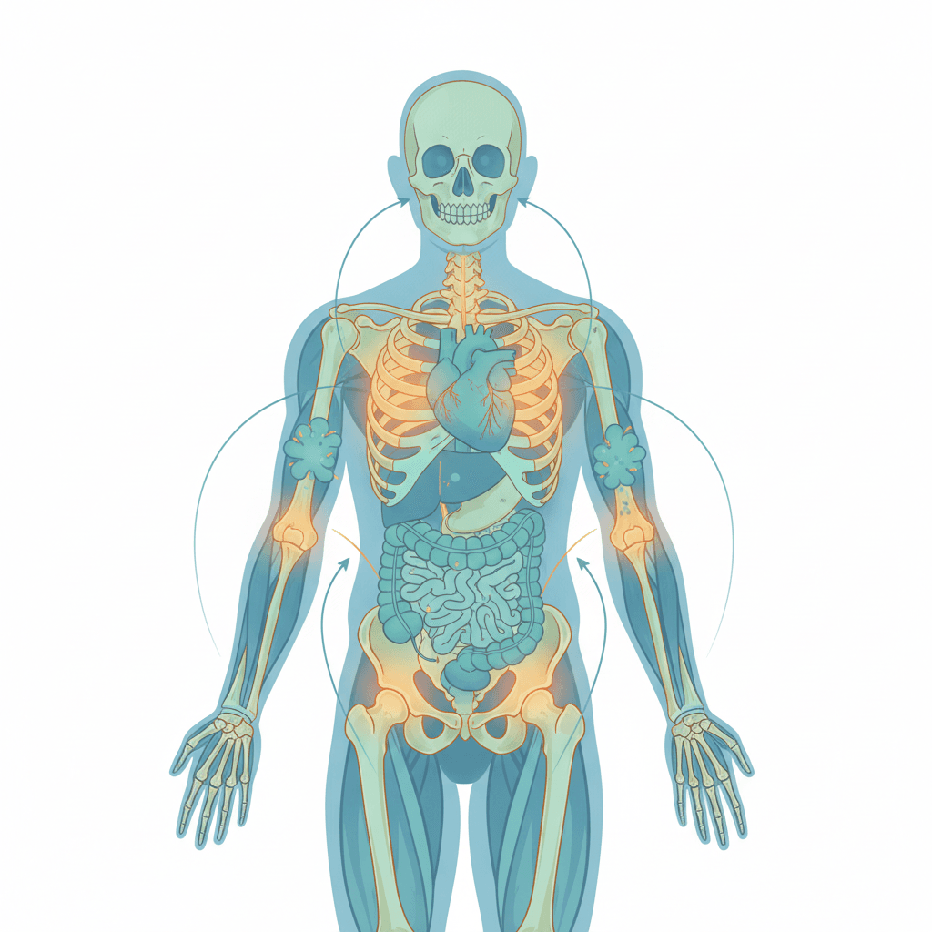 한국인 비타민D 결핍의 주요 원인 4가지 아이콘 다이어그램