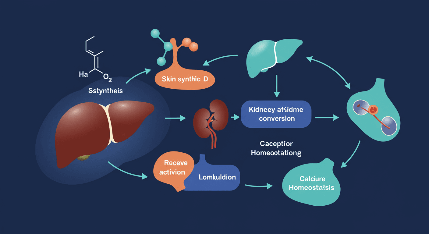 비타민D 대사 경로 다이어그램