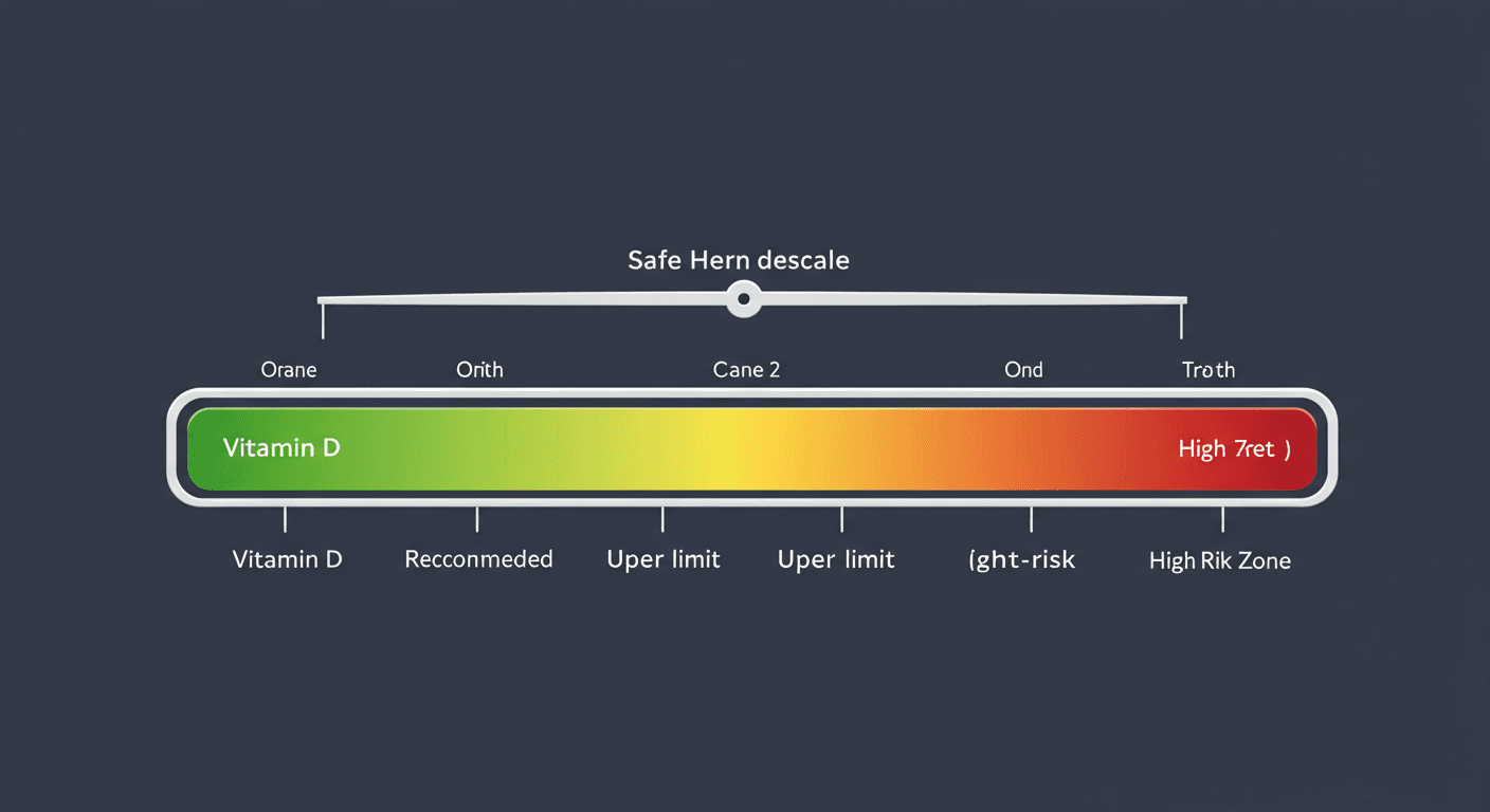 비타민D 안전 섭취 구간 다이어그램